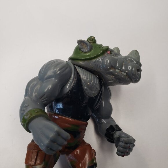 Playmates Toys Teenage Mutant Ninja Turtles Rocksteady Hard Head Playmates 1988 - Picture 5 of 11